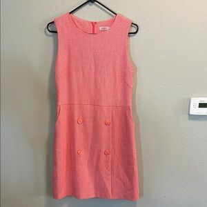 Cath Kidston Coral Pink Sleeveless Tweed Sheath Dress
